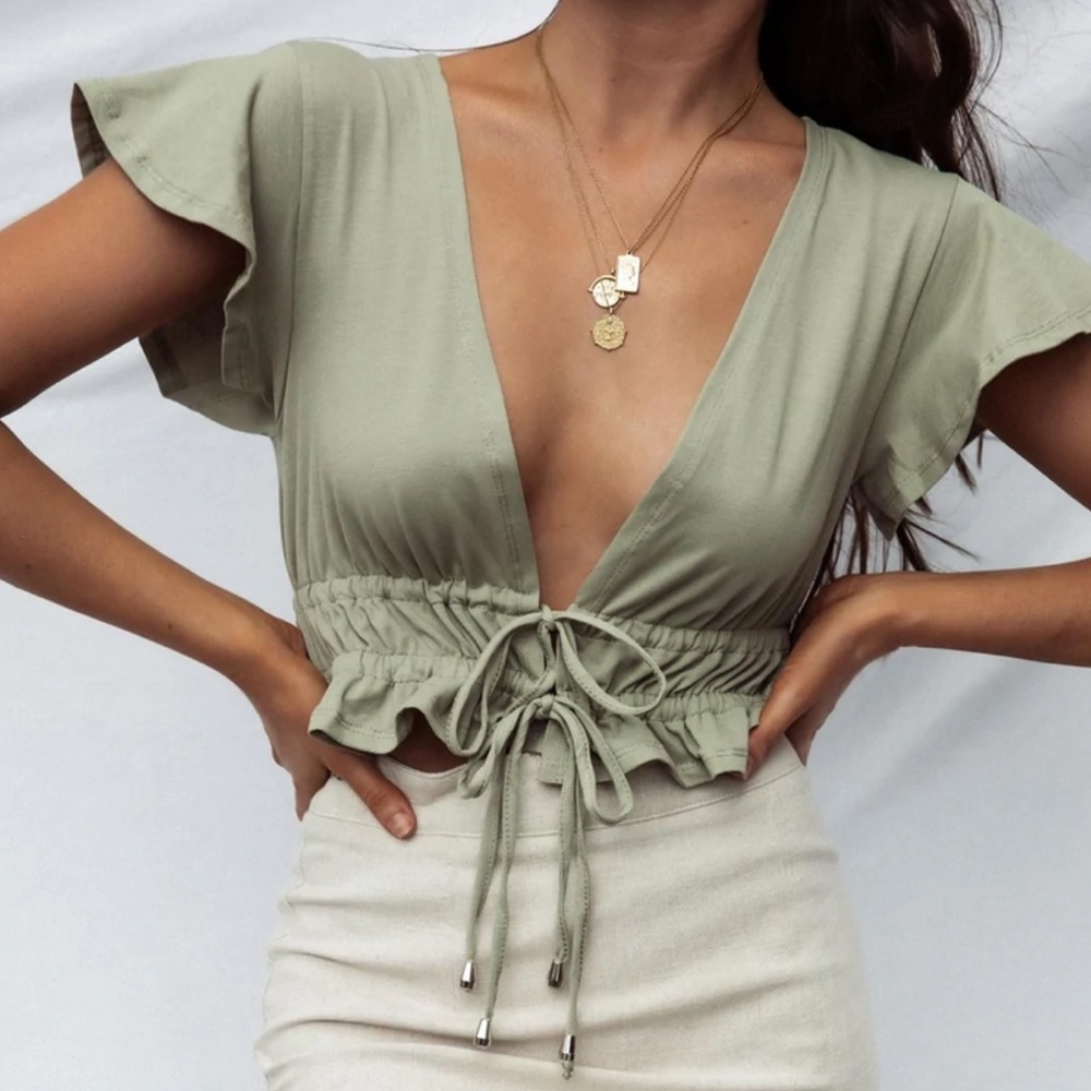 Princess Polly | Tie Front Crop Top - Picture 9 of 14